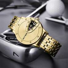 Unique & Personalized Rotating Dial Water Resistant Alloy Quartz Watch For Men - Gold - View 2