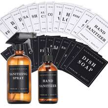 12 cái Đơn giản Đen Phòng tắm Bình Lưu trữ Nhãn , Không thấm nước Hình dán Đối với Ly Chai Của Tay Xà bông Và Máy tạo xà phòng - trắng - Xem 1