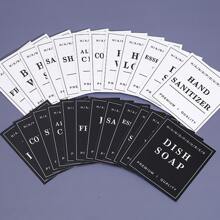 12 cái Đơn giản Đen Phòng tắm Bình Lưu trữ Nhãn , Không thấm nước Hình dán Đối với Ly Chai Của Tay Xà bông Và Máy tạo xà phòng - trắng - Xem 6