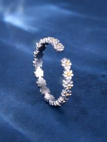 A純銀小的雛菊開叉腳環適合女士夏天日期禮品