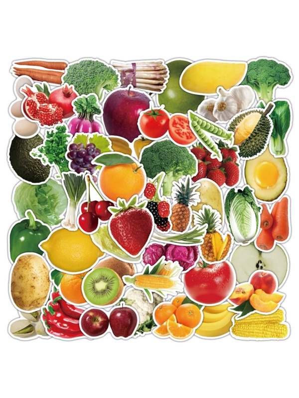 50pcs Fruit And Vegetable Stickers Set For Graffiti, Inspiring Designs Back To School