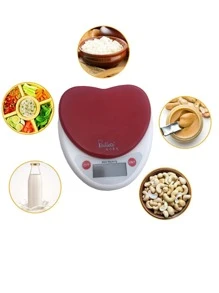 Mini cântar electronic de bucătărie, în formă de inimă, cântar pentru copt, capacitate maximă 5 kg cu o precizie de 0,1 g - Multicolor - Vizualizare 5