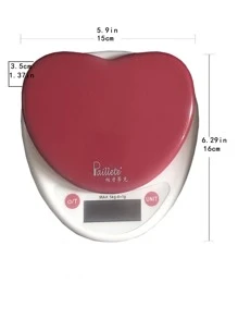 Mini cântar electronic de bucătărie, în formă de inimă, cântar pentru copt, capacitate maximă 5 kg cu o precizie de 0,1 g - Multicolor - Vizualizare 8
