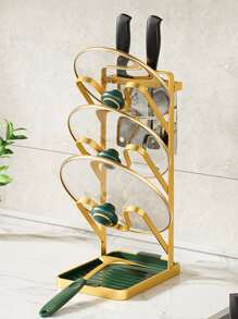 Pot Lid Rack, Multifunctional Spoon Holder Kitchen Organizer Kitchen Items Kitchen Accessories Kitchen Tools - View 3