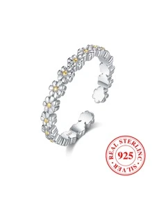 A純銀小的雛菊開叉腳環適合女士夏天日期禮品