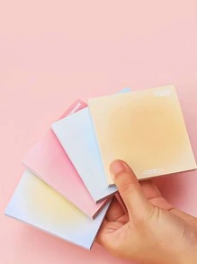 50 Sheets Pink Gradient Solid Color Sticky Notes For Students' Note-taking, Office Use, Exam Memo, Delivery Stickers - Pink - View 2
