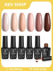 KKV SHOP BL 6 Piece Gel Nail Polish Set 6 Color Gel Polish Set Gel Nail Polish Set Removable Nail Polish Set - Bronzed Beauty - 查看 1