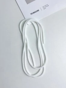 1pc 1.4m TPU Data Cable Protective Cover Cable Protector, Charger Protector - White - View 2