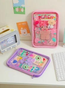 1 pieza Papelería rosado con dibujos animados tableta & almacenamiento bolsillo - Rosa - Ver 3