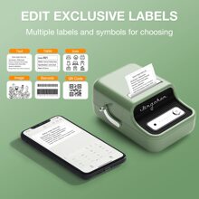 NIIMBOT B21 Label Maker Wireless Thermal Label Printer, Inkless With Tape, Home Organization Office Business (Green) - Green - View 6