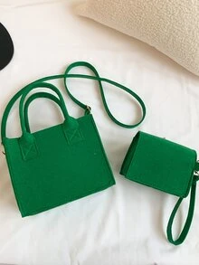 迷你钻石格纹手提包、零钱包、卡夹、休闲单肩斜挎包、造型简约设计师钱包、带小钱袋的女包 - 綠色 - 查看 5