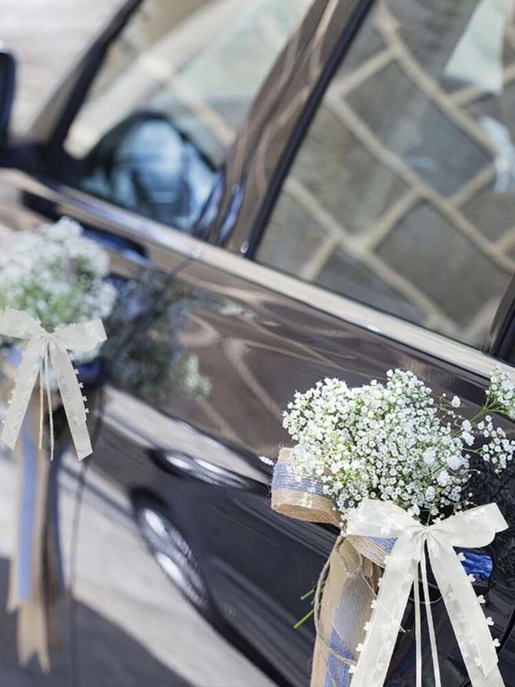 100/50 Pezzi Fiocchi Di Nastro Per Auto Da Matrimonio Bianchi Confezione Regalo Artigianale 1251354