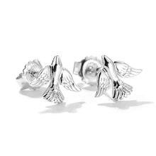Women's Fashionable S925 Silver Swallow Earrings - Silver - View 1