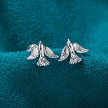 Women's Fashionable S925 Silver Swallow Earrings - Silver - View 4