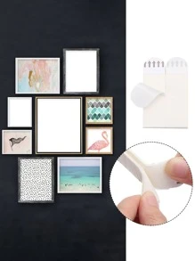 12 Pairs Magic Sticker Hanging Hooks For Picture Wall, Removable And Traceless, No Need Of Hammers Or Nails - White - View 2