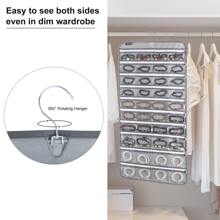 1 Pc 80 Zippered Pockets Hanging Jewelry Organizer for Holding Jewelries Dual-Sided Accessory Display Holder for Earrings Bracelets Rings - Grey - View 6