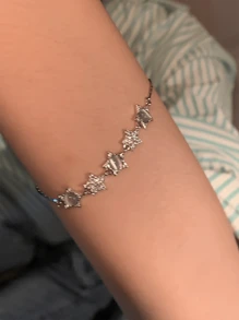 1pc Korean Opal Star Bracelet Women's Light And Luxury Design Exquisite And Boudoir Couple's Pull Out Handwear - Silver - View 3