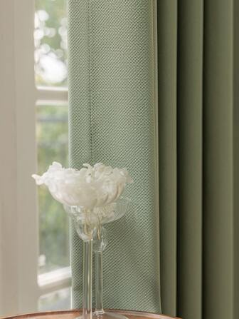 1 件现代简约法式纯色窗帘，高端卧室、客厅、阳台、防晒、隔音、遮光