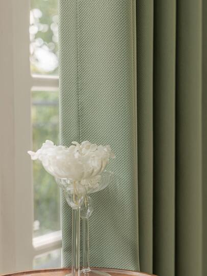 1 件现代简约法式纯色窗帘，高端卧室、客厅、阳台、防晒、隔音、遮光