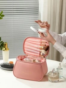 Túi đựng mỹ phẩm chống nước, 1 túi đựng đồ trang điểm du lịch bằng da PU có sức chứa lớn và quai xách, túi đựng đồ trang điểm, túi đựng đồ chăm sóc da, túi đựng đồ vệ sinh cá nhân, đồ dùng du lịch, đồ dùng ký túc xá, quà tặng phù dâu, quà tặng cho mẹ, quà tặng sinh nhật, quà tặng cho bạn bè và giáo viên, đồ trang trí nhà cửa, đồ trang trí phòng tắm, phòng khách, phòng ngủ, hộp đựng đồ phòng tắm, hộp đựng đồ trang sức, hộp đựng dầu dưỡng môi, hộp đựng đồ đựng sơn móng tay, hộp đựng đồ trang điểm - Hồng - Xem 8