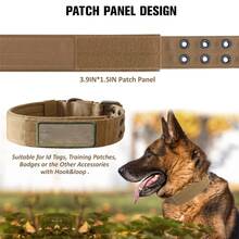 1 pieza Collar de perro ajustable con panel, collar de entrenamiento de nylon suave adecuado para perros medianos y grandes - Marrón - Ver 5