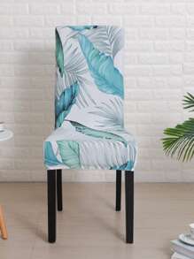 forcheer 1pc Tropical Leaf Printed Dining Chair Cover, 2023 Hot Elastic Chair Slipcover, Washable - Multicolor - View 2