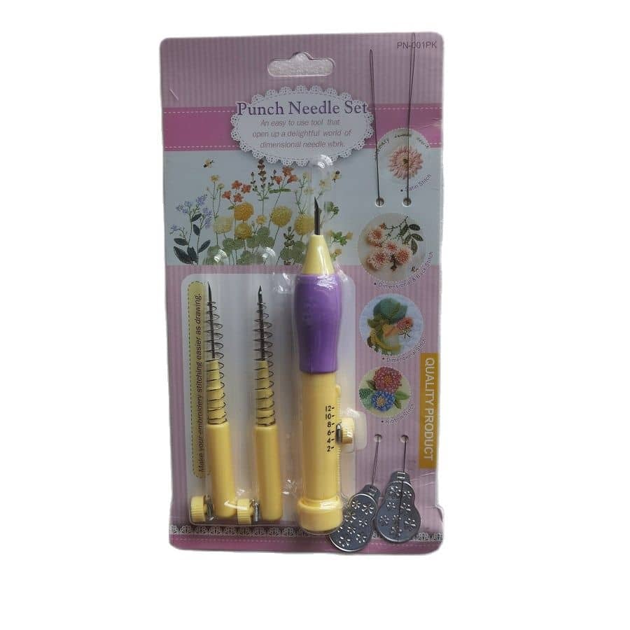 Embroidery Punch Needle Kit Stitching Tool Set Magic Embroidery Needle Pen Weaving Tool Knitting