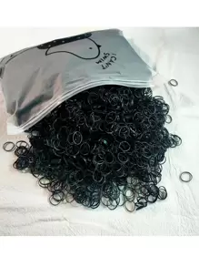 1000入組/包黑色頭髮鬆緊帶 - 黑色 - 查看 1