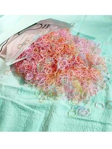 包的1000果凍顏色頭繩 - 藕粉色 - 查看 2