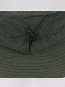 1pc Solid Color Bucket Hat With Strap - Outdoor Travel, Hiking, Mountaineering, Casual, Sporty, For All Ages, Sun Protection, SummerMen's Sun Hat Summer Hat, Suitable For Summer Outdoor Activities Such As Hiking And Fishing - Army Green - View 5