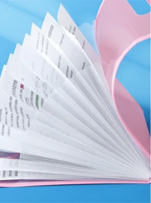 Multilayer Handheld Exam Paper Folder, Accordion Style Subject Classification File Organizer Bag For Middle School Students - Pink - View 3