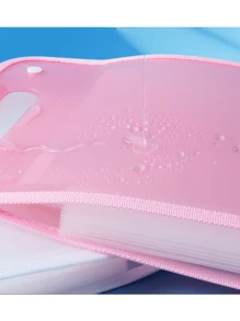 Multilayer Handheld Exam Paper Folder, Accordion Style Subject Classification File Organizer Bag For Middle School Students - Pink - View 4