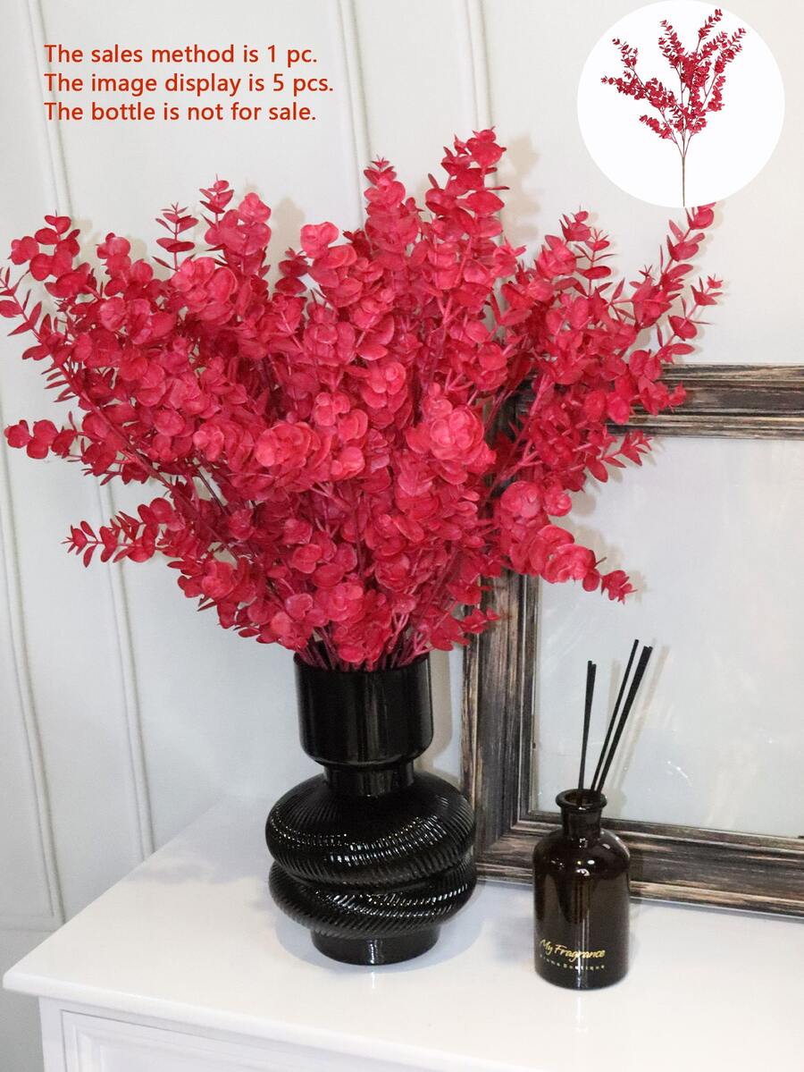 1片/2片/3片装仿真桉树叶，12种颜色可选，用途广泛，适用于家居装饰、婚礼、活动、节日等场合，长度53.5厘米。