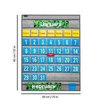 1 Pc Monthly Calendar Pocket Chart School Calendar Kit for Classroom