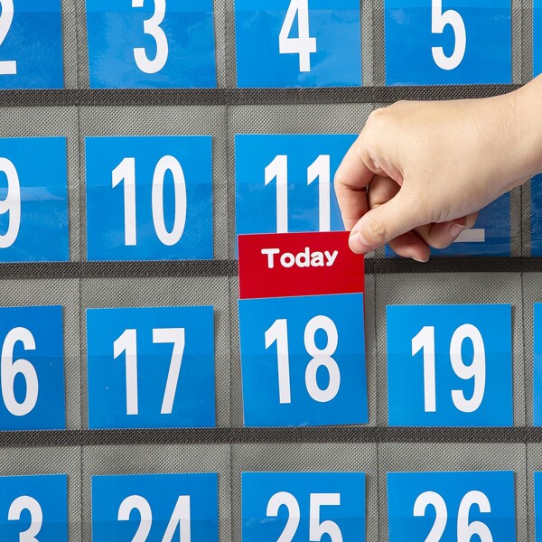 1 Pc Monthly Calendar Pocket Chart School Calendar Kit for Classroom