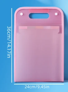 Multilayer Handheld Exam Paper Folder, Accordion Style Subject Classification File Organizer Bag For Middle School Students - Pink - View 7