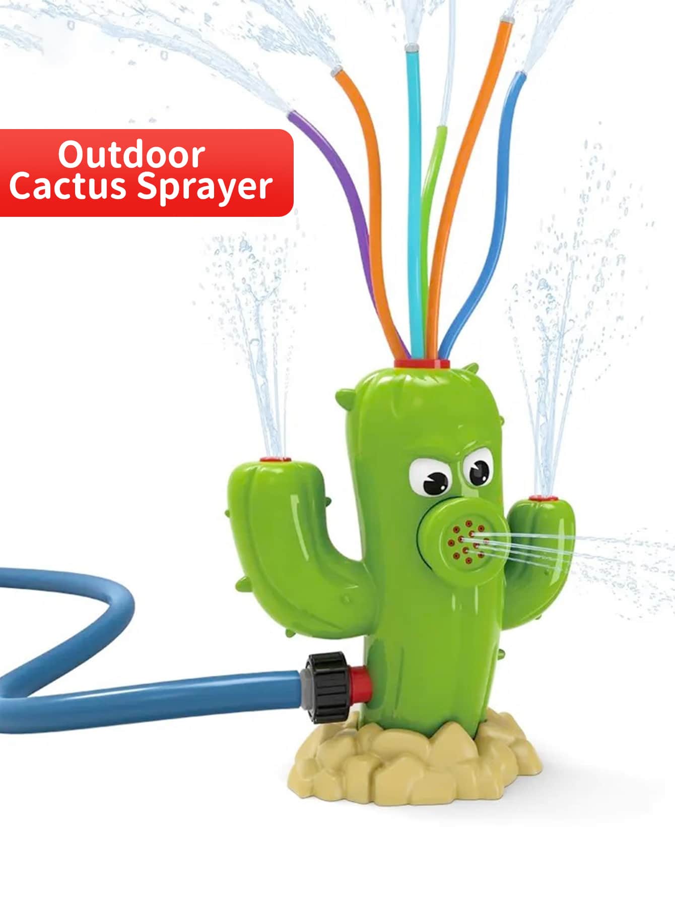 exterior agua Spray Aspersor para Niños con , patio interior hilado cactus Aspersor Juguete / menear tubos , Divertido para verano días , a 8ft alto , a Manguera de jardín - Verde - Ver 1