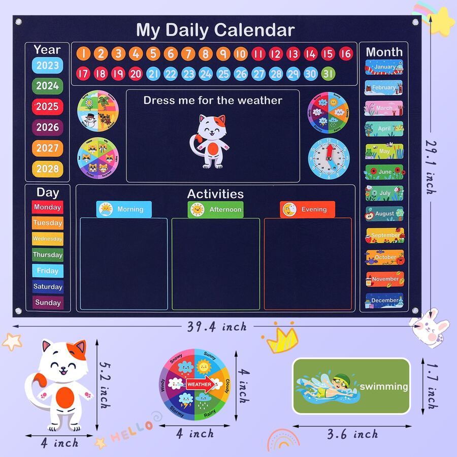 My Daily Calendar for Kids, Preschool Classroom Must Haves Circle Time ...