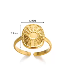 1pc Women's Stainless Steel Vintage Sun Shaped Personality Circular Ring Jewelry