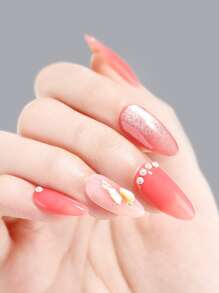 240pcs Medium Almond Shaped Full Cover Fake Nails,15 Sizes Frosted Acrylic Nail Tips,For Nail Salon Press On Nails Gel Nails Kit Nail Supplies