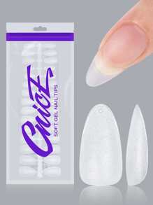 240pcs Medium Almond Shaped Full Cover Fake Nails,15 Sizes Frosted Acrylic Nail Tips,For Nail Salon Press On Nails Gel Nails Kit Nail Supplies