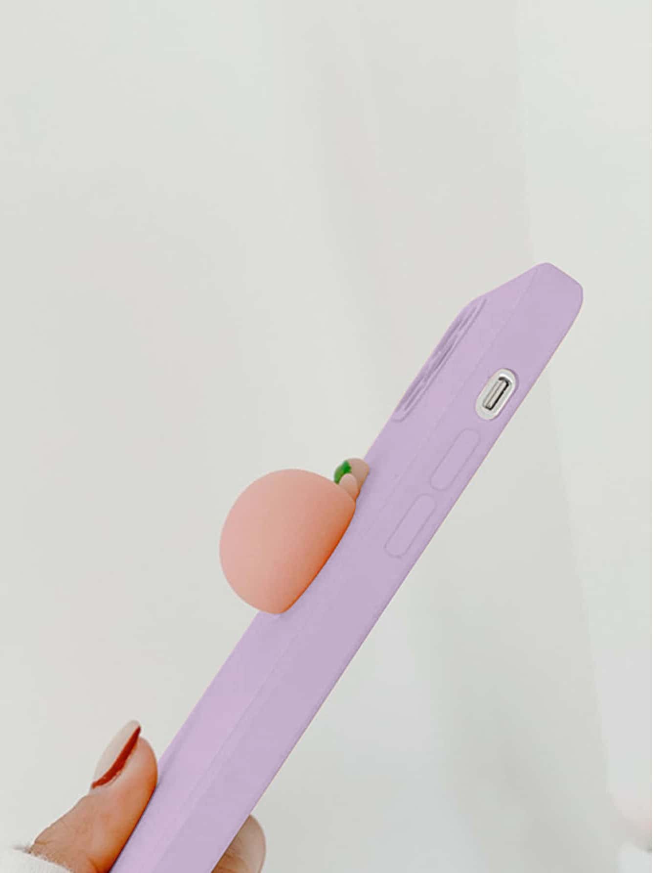 Stress-relieving Squishy Peach Butt Phone Case Compatible With Iphone, Xiaomi, Huawei, Samsung Devices - Purple - View 3