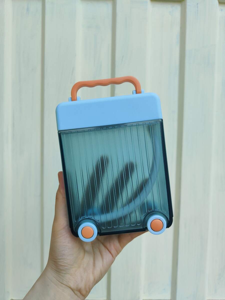 創意便攜塑膠水瓶適用於學生,女孩,兒童 - 藍色 - 查看 1