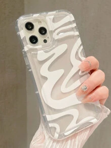 Novelty Wavy Phone Case White Printed Transparent Phone Case Compatible With IPhone - White - View 2