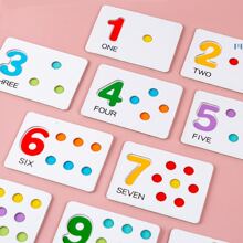 数字认知卡 早教益智玩具 夹珠配对游戏 精细动作 颜色分类 感知训练学校,学生,文具,学校用品 - 彩色 - 查看 8