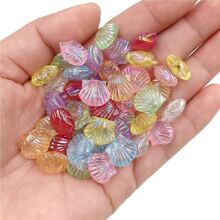 20入組亞克力AB貝殼珠子散珠適用於DIY項鍊製作 - 彩色 - 查看 3