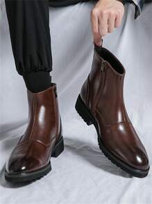 男士時尚休閒商務皮鞋 - 黑色 - 查看 2