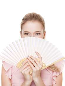 1pc Plain Folding Fan Birthday - White - View 7