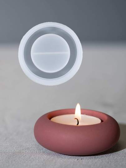 Round Silicone Mold For Diy Candle Holder, Cement Candle Cup Mold, Tea Wax Container, Gypsum Mold, Terrazzo, Epoxy Resin Decorative Candlestick Mold