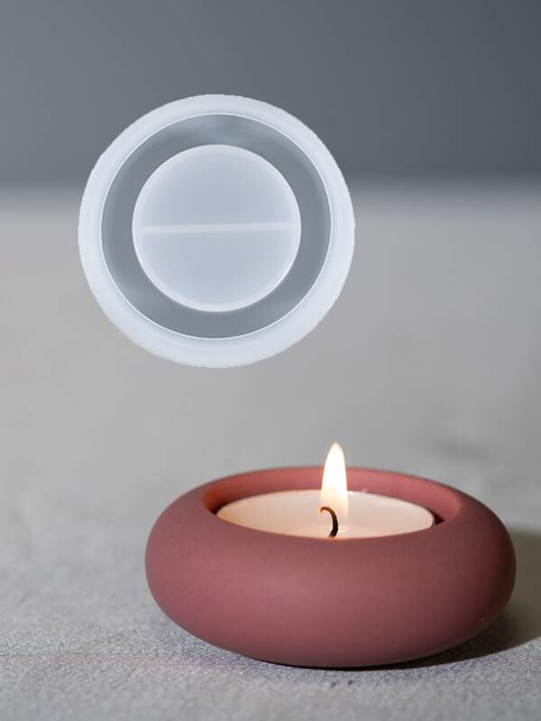 Round Silicone Mold For Diy Candle Holder, Cement Candle Cup Mold, Tea Wax Container, Gypsum Mold, Terrazzo, Epoxy Resin Decorative Candlestick Mold